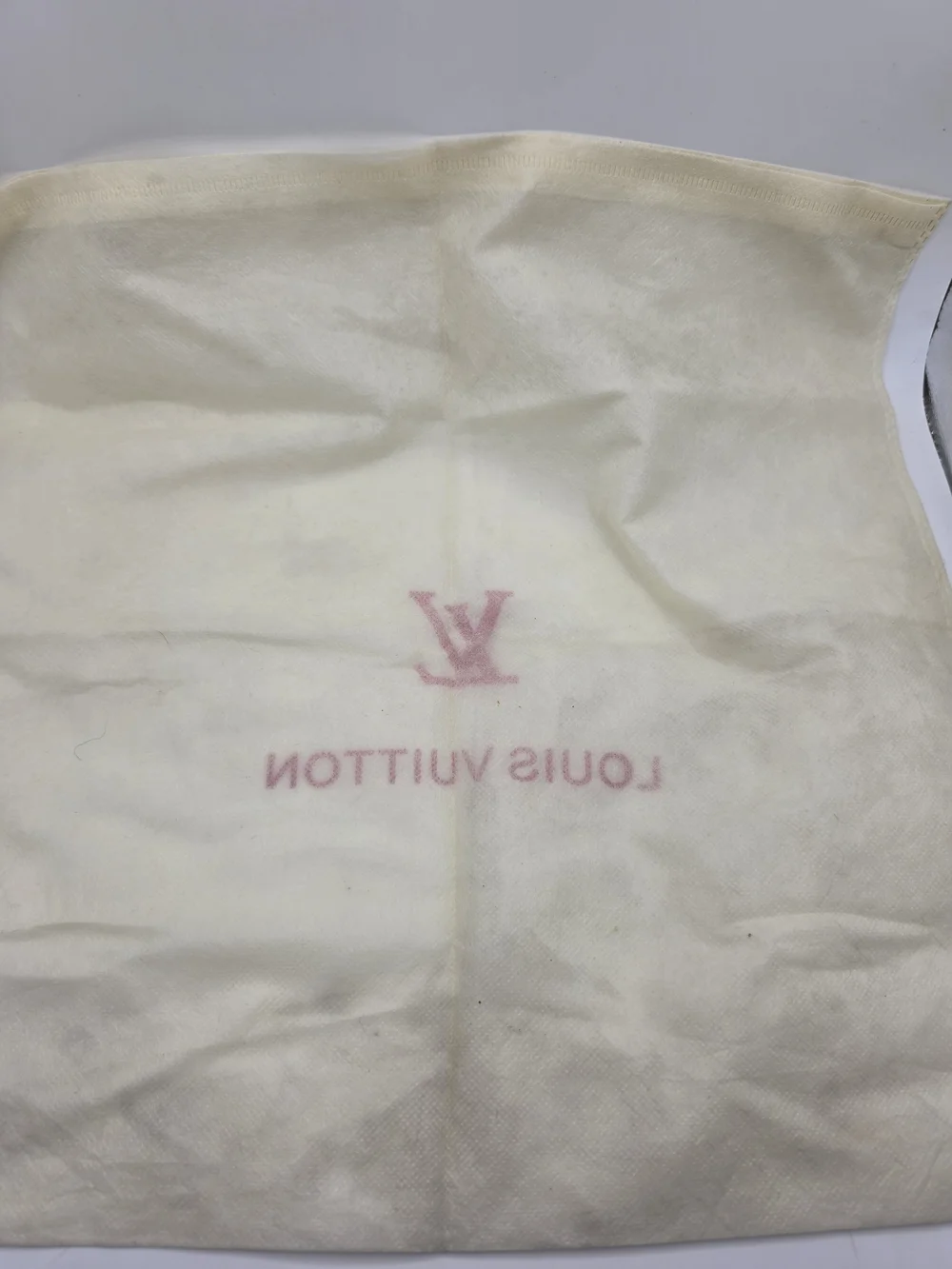 Louis Vuitton Cream Pink Logo Breathable Cotton Dust Bag Cover